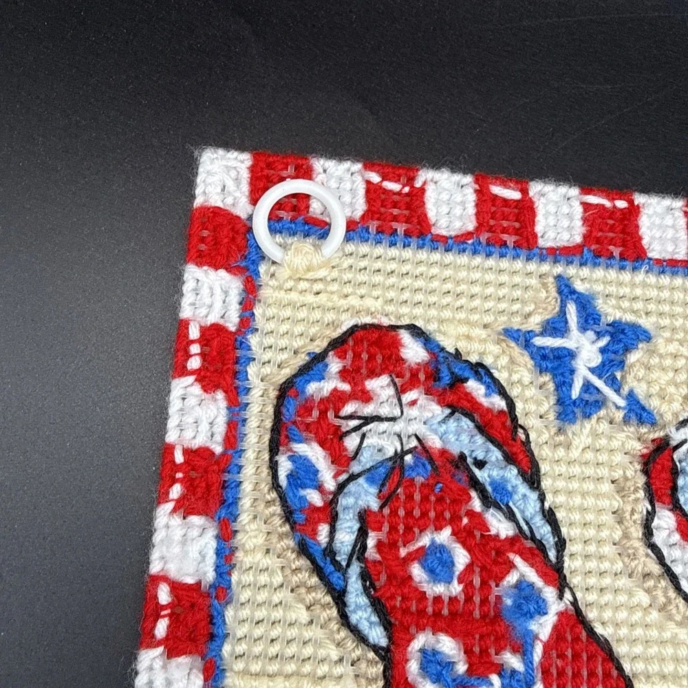 Plastic Canvas July Wall Decor Completed Independence Day 12 X 18